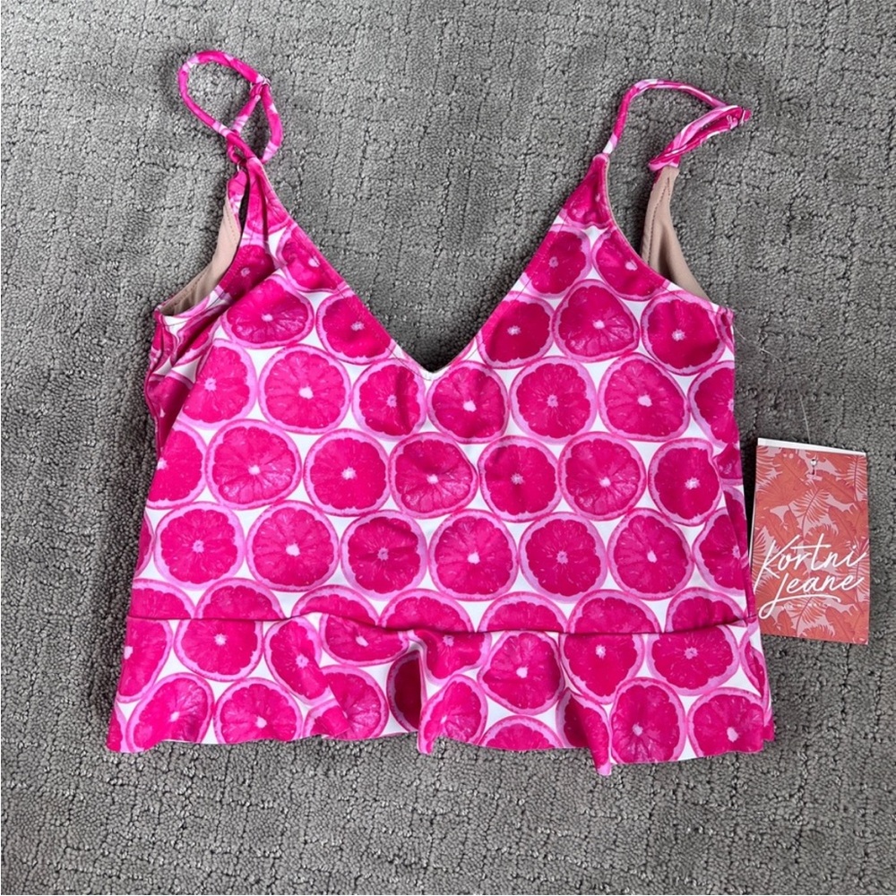 Kortni Jane women’s scoop back swim top. Size Medium. NWT.
